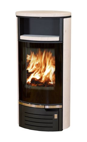 Печь-камин ABX Atlantik 5 III, черная сталь, мокка крем с верхн. плитой в Иванове